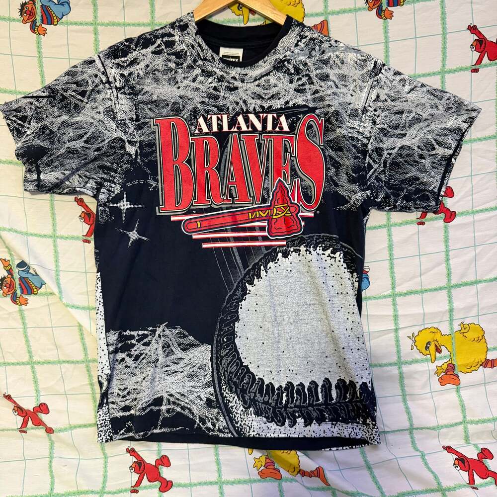 Vintage Atlanta Braves 1994 AOP MLB 125th Anniversary Shirt Large